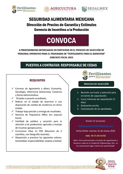 Convocatoria Laboral Seguridad Alimentaria Mexicana Csaegro