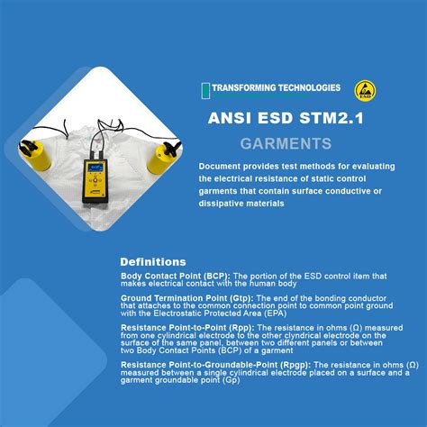 Esd Standards Explained Ansi Esd Stm21 For Esd Garments Anti