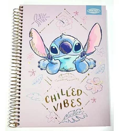 Pack 4 Cuadernos Stitch Marca Artel 150 Hojas 3 Materias Color Lavanda