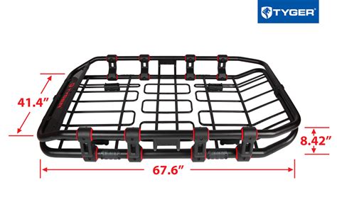 Tyger Auto Tg Rk1b906b Super Duty Roof Cargo Basket L 68 X W 41 X H 8 Luggage Carrier Rack