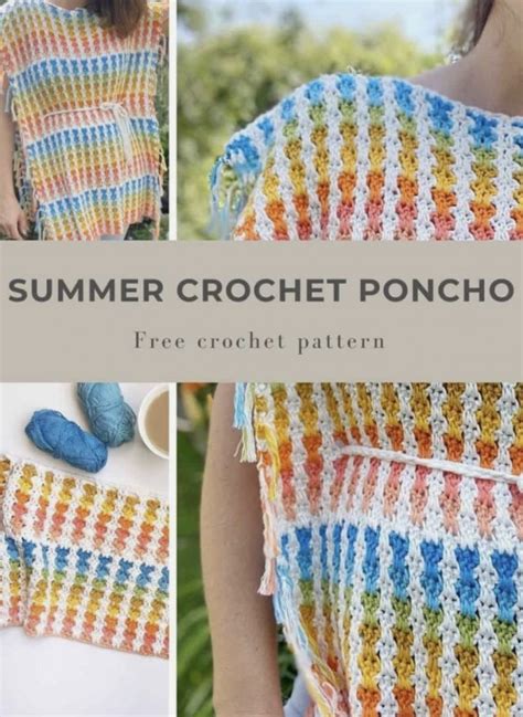 DIY The Skittles Summer Crochet Poncho FREE CROCHET PATTERN All