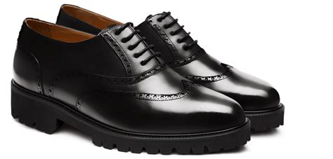 Full Brogue shoes - black flora leather | Sumissura