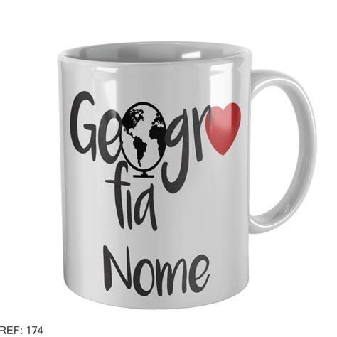 Caneca Personalizada Geografia Nome Elo Produtos Especiais