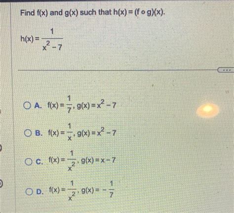 Solved Find Fx And Gx Such That Hxf∘gx