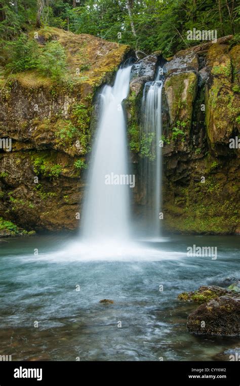 Iron Creek Falls Ford Pinchot National Forest Washington Stock