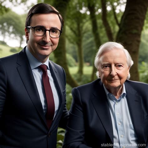 John Oliver Meets Sir David Attenborough Stable Diffusion Online