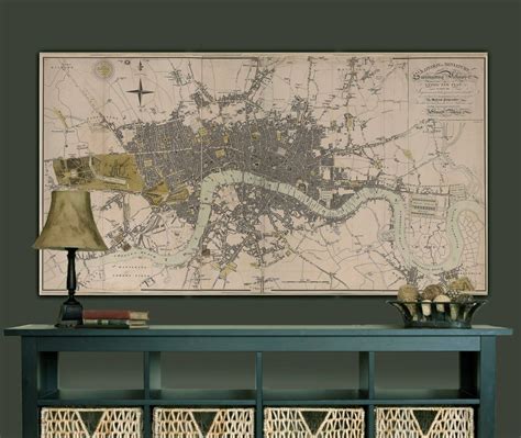 London England Map Print Large Vintage Historic Old 1807 Antique london ...