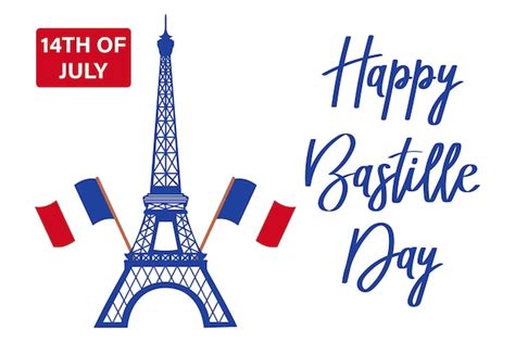 Joyeux Bastille Day Affiche De La Fête Nationale Française Tour Eiffel