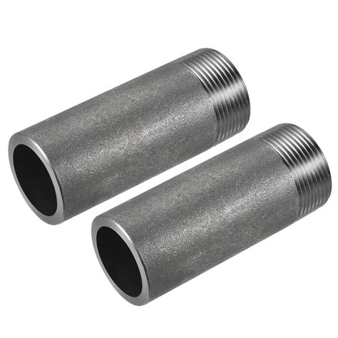 Uxcell 2 Pack Weld Coupling Carbon Steel 1 1 4npt Male Partial Threaded Weldable Pipe Fuel Tank