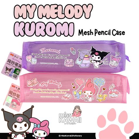 Jual Kuromi My Melody Mesh Pencil Case Tempat Pensil Jaring Tempat