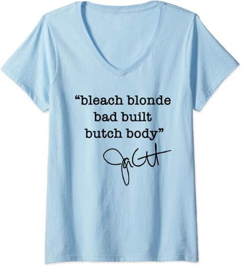 Womens Bleach Blonde Bad Built Butch Body Jasmine Crockett V Neck T