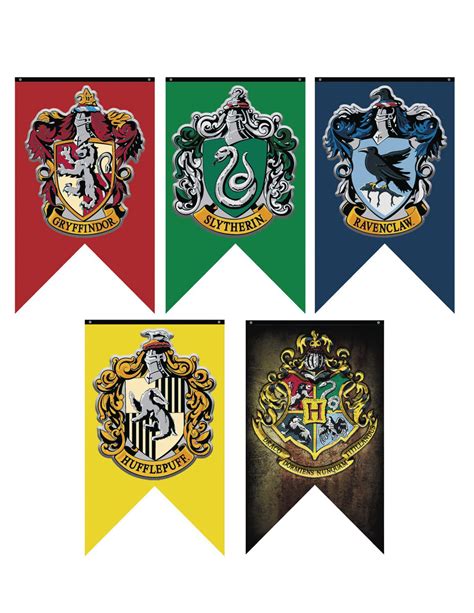 Printable Harry Potter House Flags