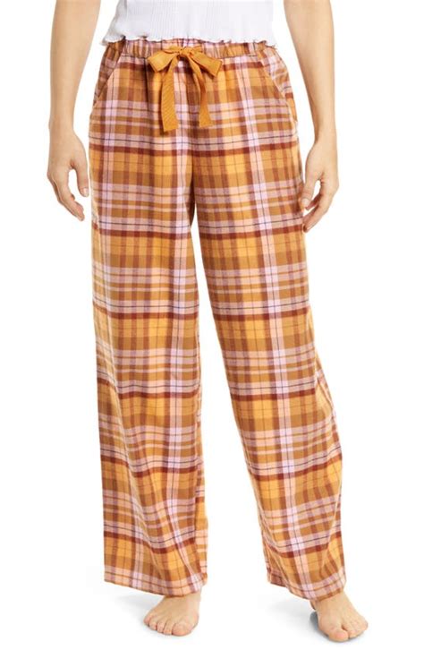 Bp Flannel Pajama Pants In Orange Buckskin Amanda Plaid Modesens