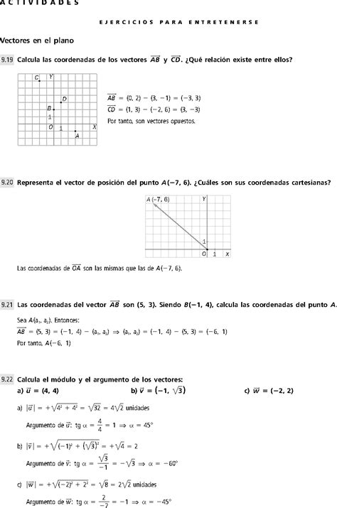 VECTORES Y RECTAS EN EL PLANO EJERCICIOS RESUELTOS DE SECUNDARIA