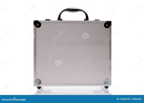 Silver suitcase isolated stock image. Image of reliability - 12022125