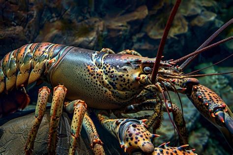 Premium Photo Colorful Lobster Close Up In Aquarium