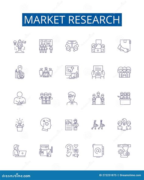 Market Research Line Icons Signs Set Design Collection Of Market