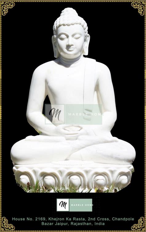 White Handmade Marble Lord Buddha Statue Size Dimension Inch