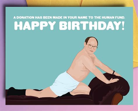 George Costanza Birthday Card Seinfeld Love Husband Wife Etsy