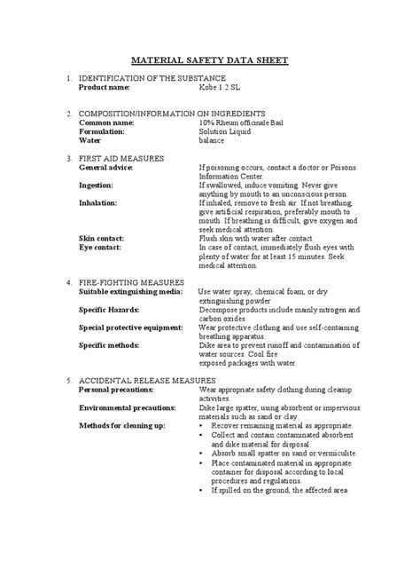 Msds Pdf Toxicity Personal Protective Equipment