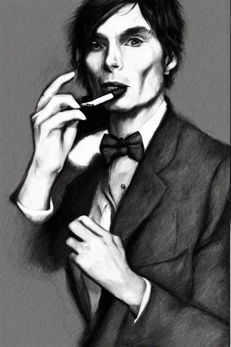 Cillian Murphy Smoking A Cigar Portrait Greyscale Stable Diffusion