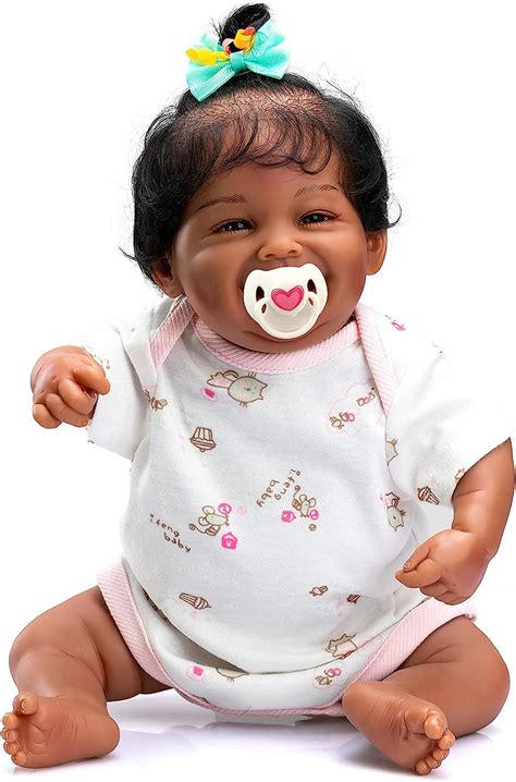 Anano Muñeca Biracial bebé de 19 pulgadas Reborn Baby Dolls de silicona