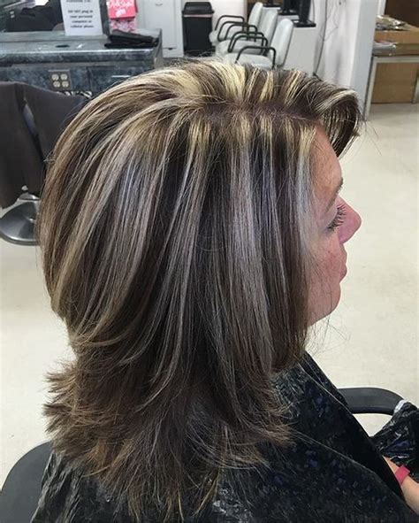 Long Shag With Chunky Highlights Brown Hair With Blonde Highlights Frosted Hair Gray Hair