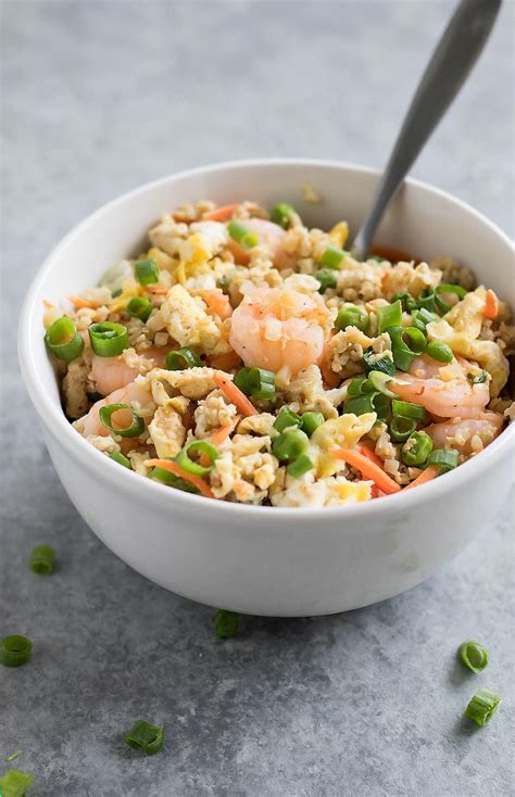 15 Minute Cauliflower Shrimp Fried Rice A Sassy Spoon