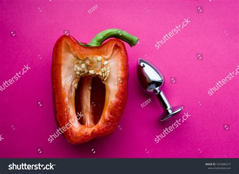 Vagina Symbolsweet Red Pepper Anal Steel Foto Stok Shutterstock