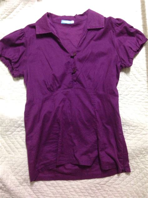 Purple Blouse with Collar, Women's Fashion, Tops, Blouses on Carousell