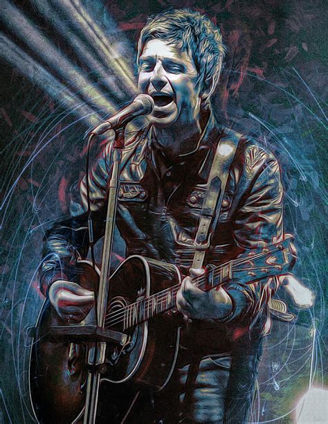 Noel Gallagher Digital Art By Mal Bray