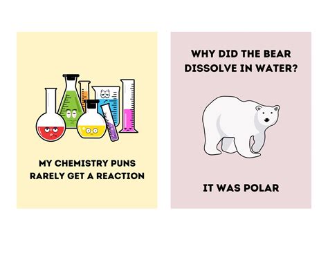 Set of 8 Funny Science Puns Posters, Chemistry Puns Posters, Science
