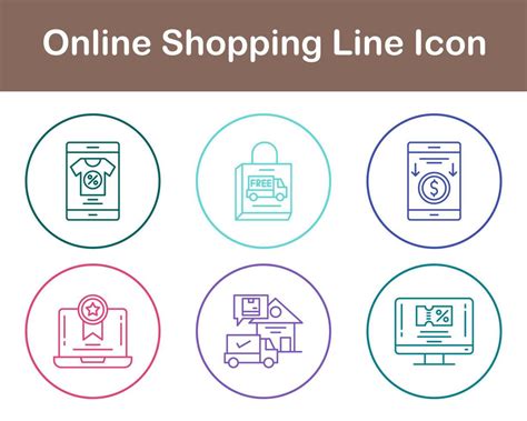 Online Shopping Vector Icon Set 21505785 Vector Art At Vecteezy