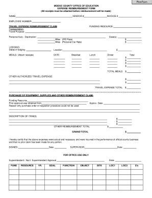 Fillable Online Forms Modoc County Office Of Education Fax Email