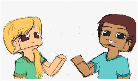 Alex And Steve Minecraft Fanart Clipart Minecraft Fan - 900x488 PNG ...