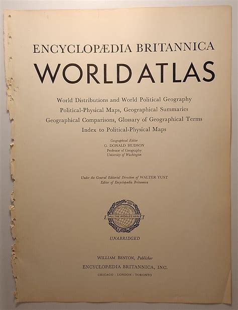 1957 Antique NEW YORK Atlas Map Vintage Encyclopedia Britannica World