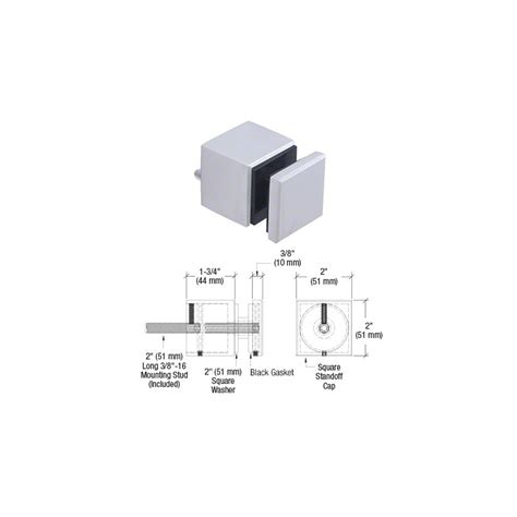 Crl Glass Rail Square Standoff Base And Cap