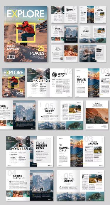 Travel Magazine Template InDesign INDD In 2024 Magazine Layout