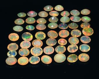 3x3 MM Natural Ethiopian Opal Faceted Welo Fire Opal Gemstone Opal Cut