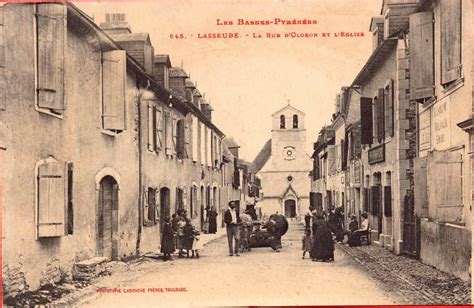 Lasseube Lasseube Rue D Oloron Anim E Carte Postale Ancienne Et