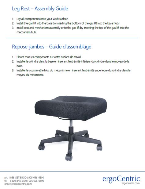 Leg Rest Assembly Instructions Ergocentric