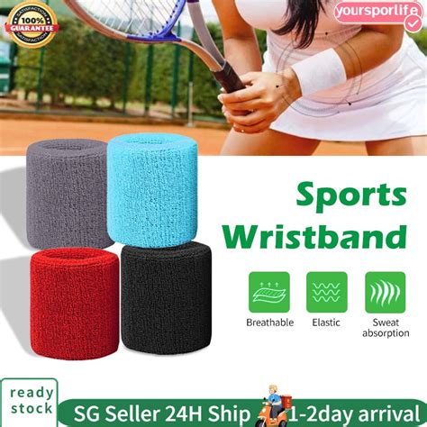 Sg Stock Pc Sport Wristband Sweatband Cotton Hand Band For Gym