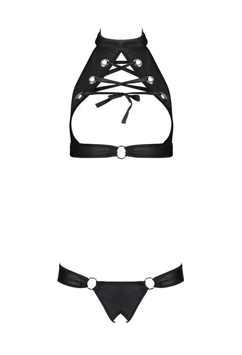 Completo Intimo Aperto In Simil Pelle Malwia Milena Lingerie