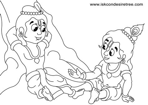 Bhagavat Chintan Das Bhikaji Sri Krishna Balarama Line Drawing