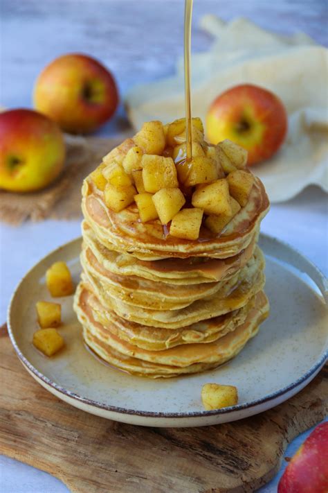 Pancakes Healthy Aux Pommes Caram Lis Es Healthyfood Creation