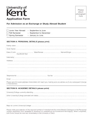 Fillable Online Eap Ucop Application Form University Of Kent Eap