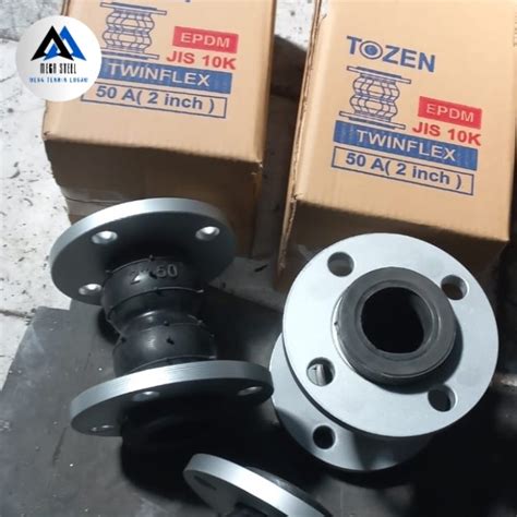 Jual Rubber Flexible Joint Twinflex JIS 10K TOZEN 2 Inch Flange Besi