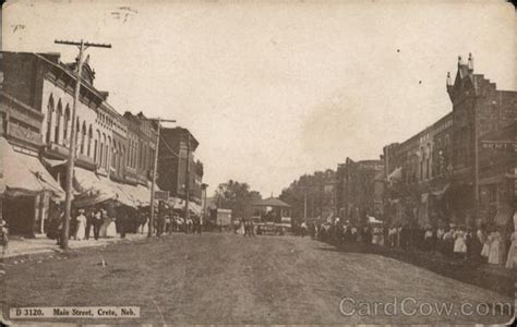 Main Street Crete, NE Postcard