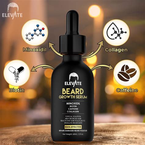 Elevate Aceite De Crecimiento De Barba Al De Minoxidil Suero De