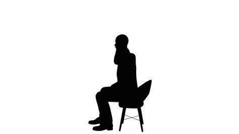 silhouette people sit down on white background. silhouette black people